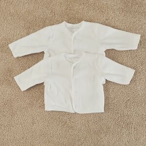 Marks & Spencer Pair of White Velour Baby Snap-Front Cardigans Size 3 - 6 Months